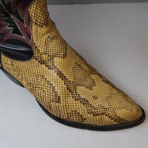 VTG Tony Lama Exotic Python Snakeskin Men\'s Western Cowboy Boots 9225 Size 8EE main image 16